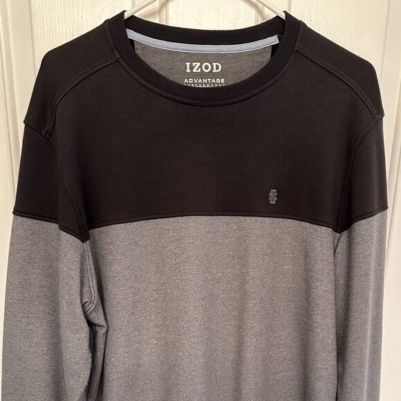 IZOD Advantage Performance Stretch Sweatshirt Medium Black/Gray - Picture 1 of 6